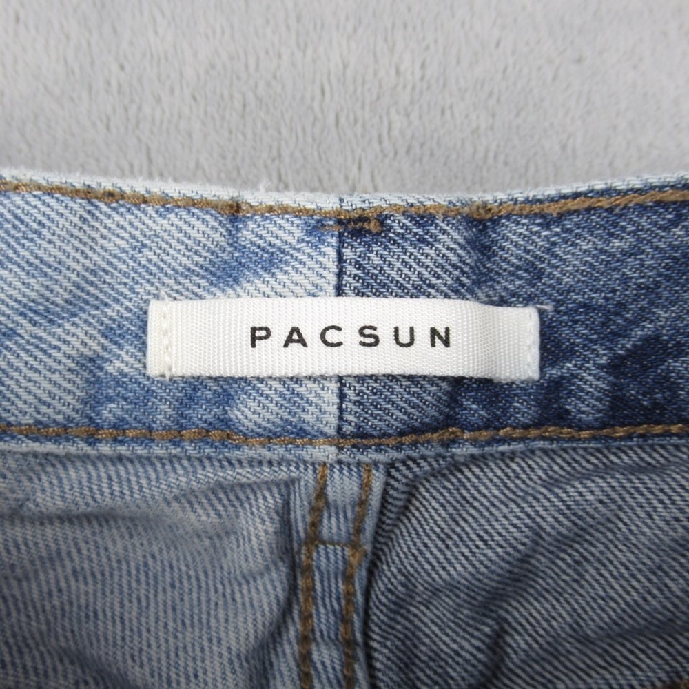 PacSun Two Tone Colorblock Dad Jean High Waisted Blue Denim Size 24 RN090233 - Picture 2 of 13